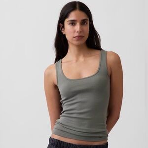 NWOT, GAP Modern Tank Top in Sage Green, Cotton Blend, Scoop Neck, Size XL Tall